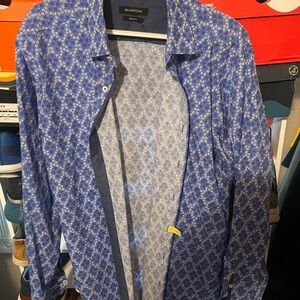 Bugatchi xl long sleeve dress shirt blue